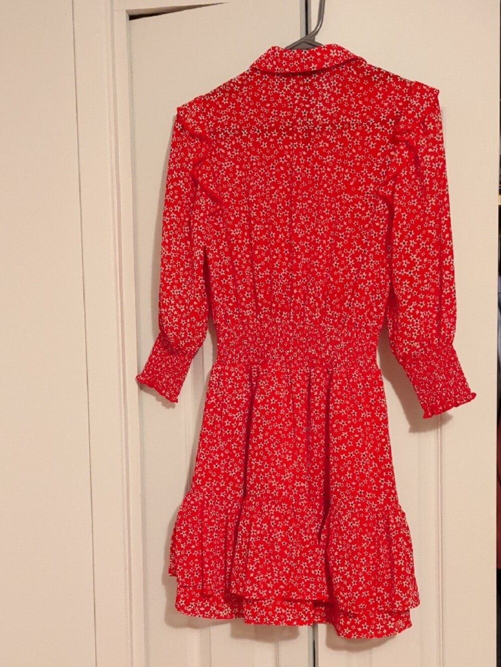 🌼Dynamite Red Floral Tiered Mini Dress - Picture 3 of 3